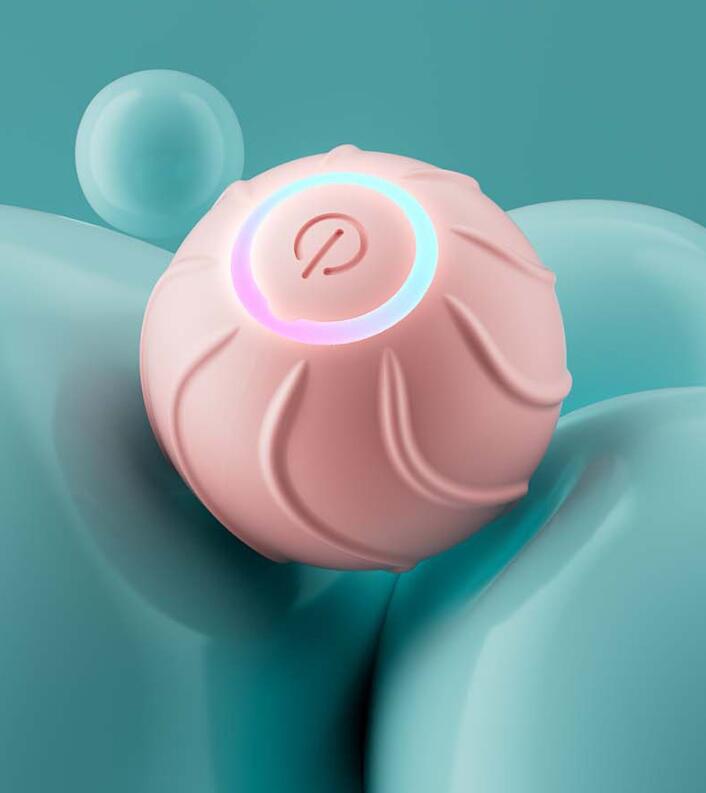 Balle rose interactive pour chat