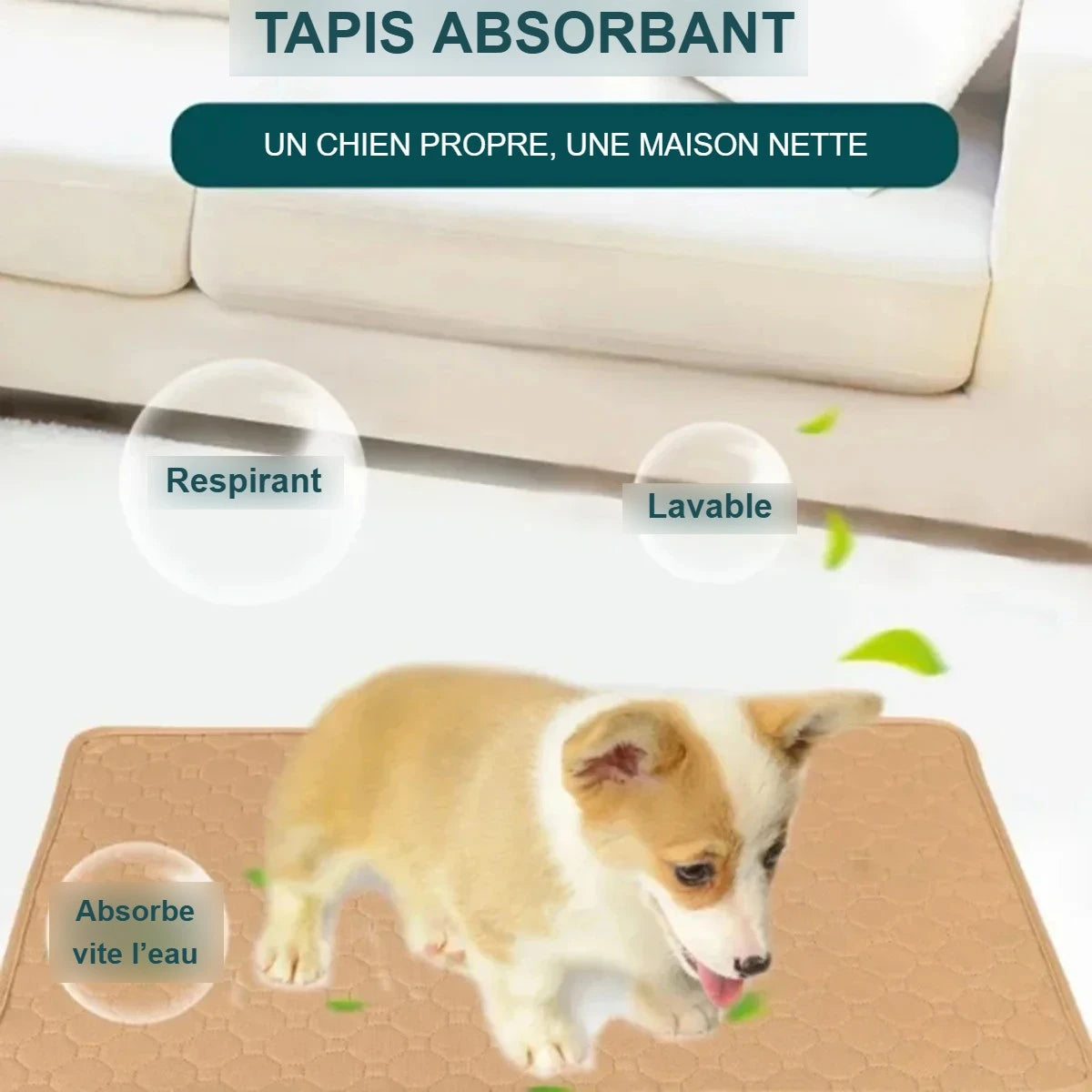 Tapis absorbant respirant et lavable