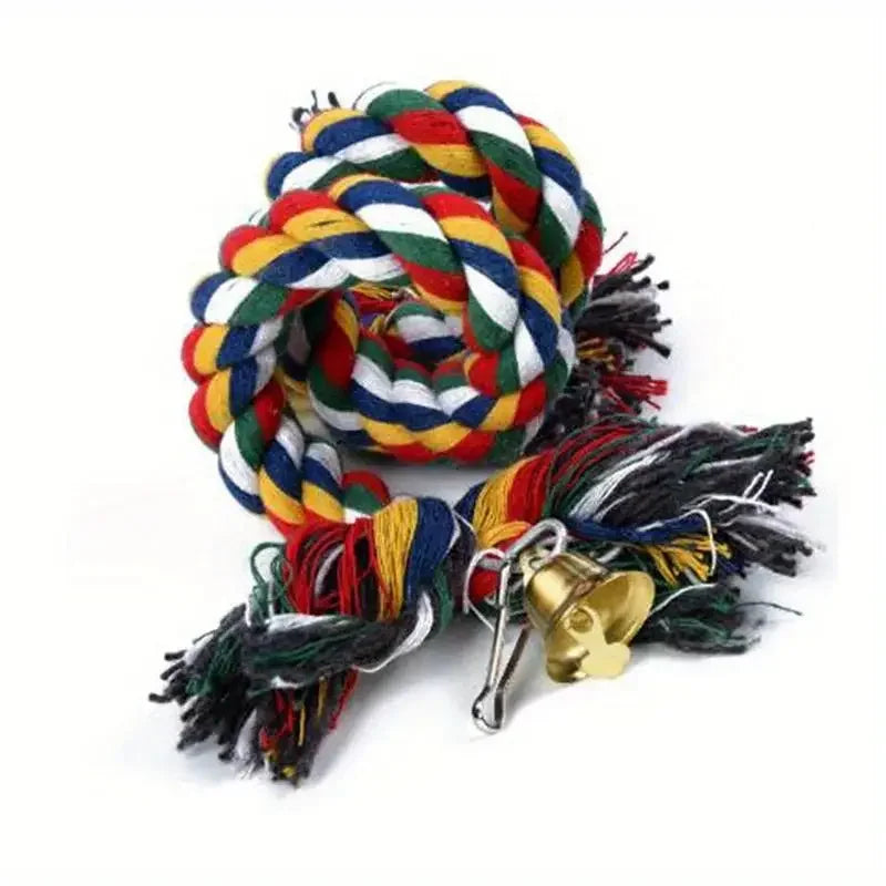 Corde d'Escalade Colorée pour Perroquet avec Clochette