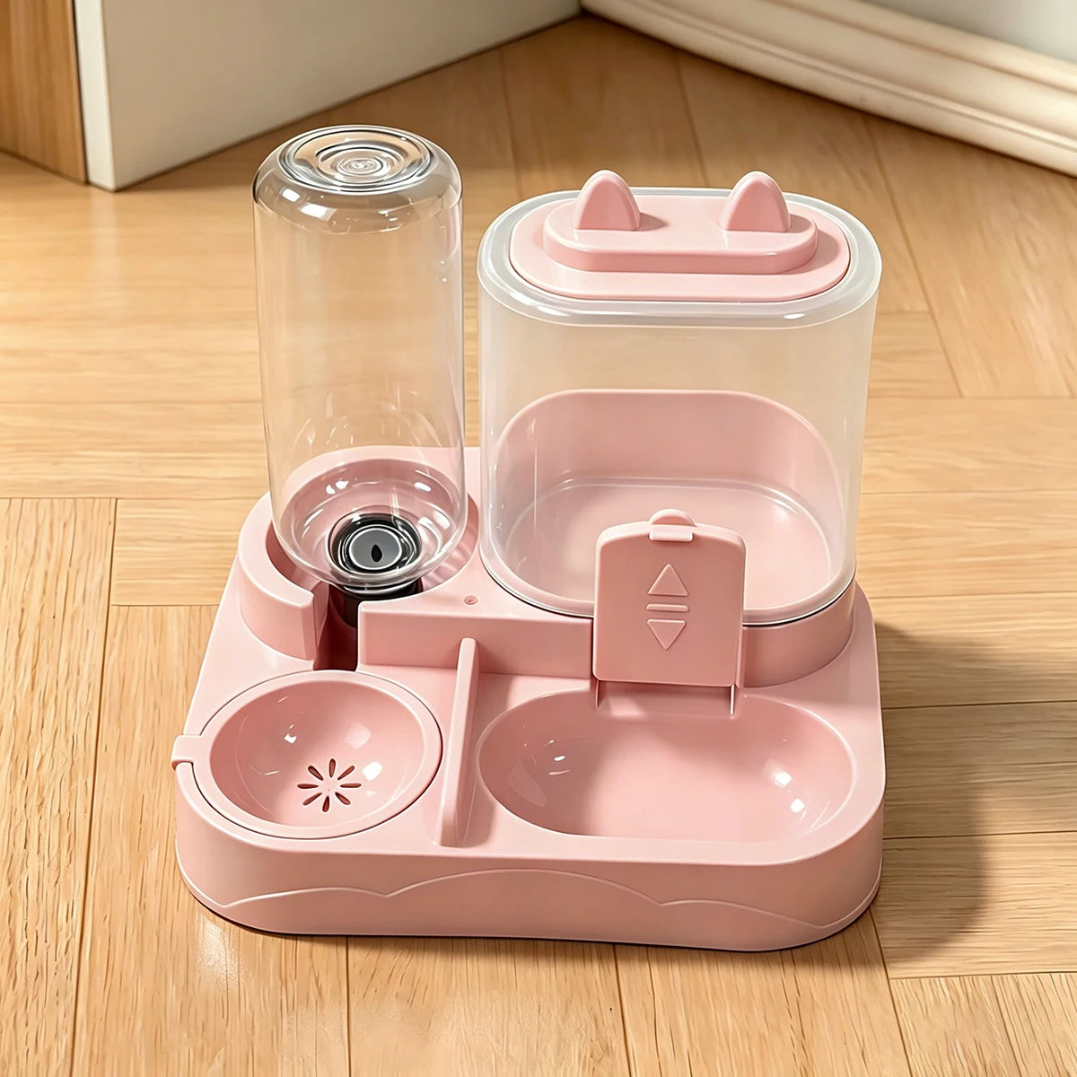 Distributeur 2-en-1 Croquettes et Eau pour Chat – par Gravité