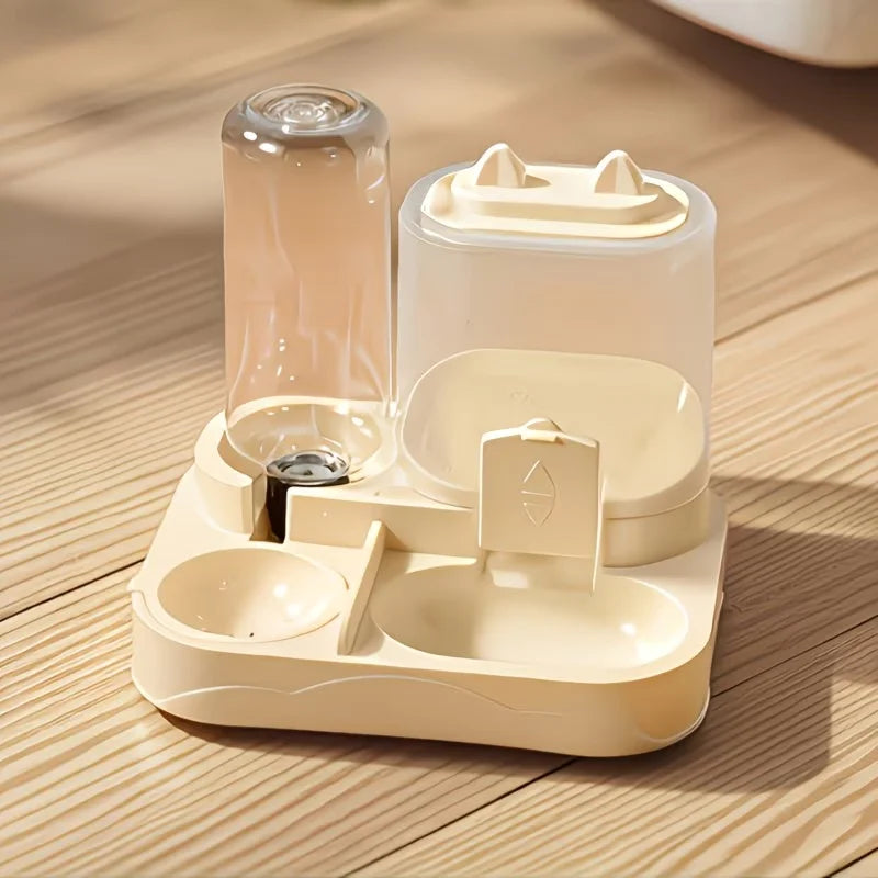 Distributeur 2-en-1 Croquettes et Eau pour Chat – par Gravité