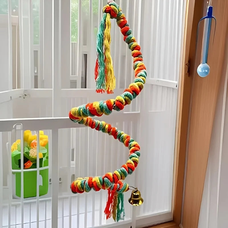 Perchoir Spirale en Corde de Coton pour Perroquet
