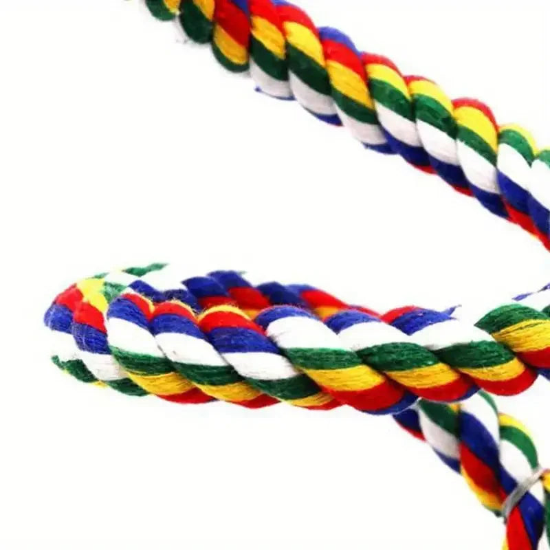 Corde d'Escalade Colorée pour Perroquet avec Clochette
