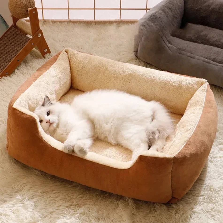 Panier Douillet en Peluche pour Chat et Petit Chien – 3 Tailles