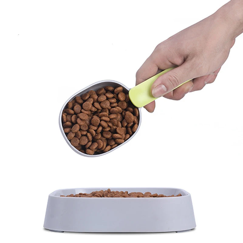 Pelle à Croquettes 2-en-1 avec Pince de Fermeture pour Sachet