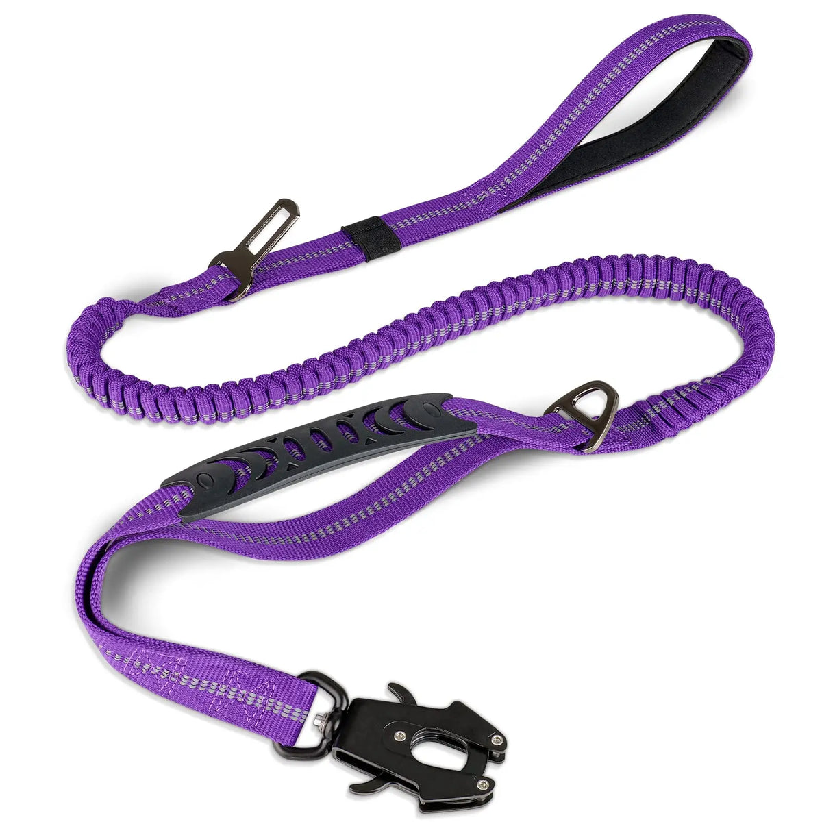 Laisse élastique réfléchissante pour chien avec attache voiture