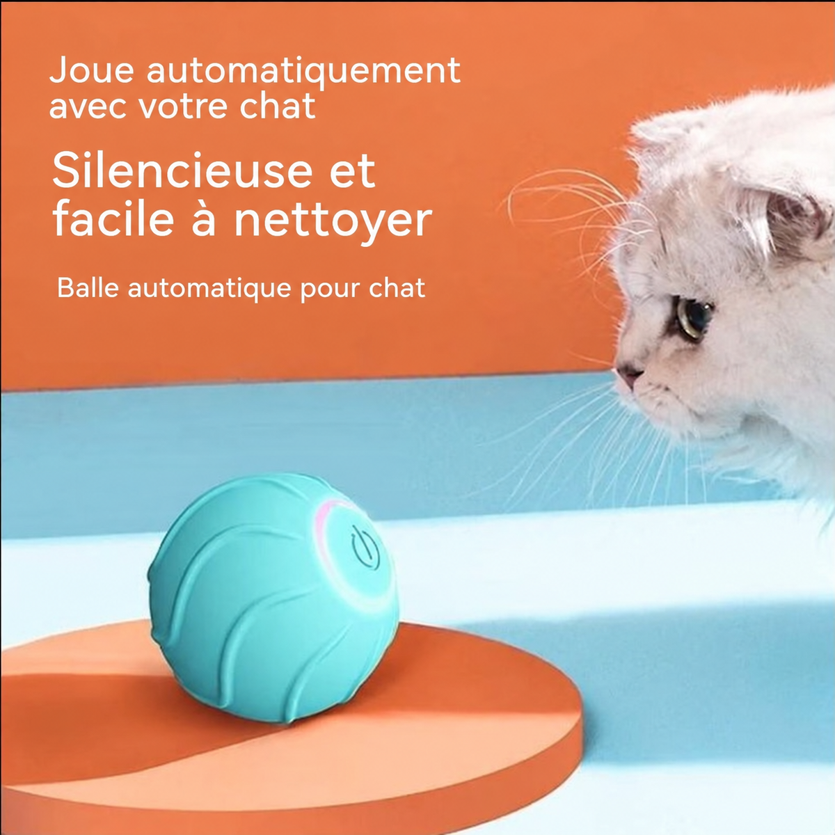 Balle automatique rechargeable pour chat