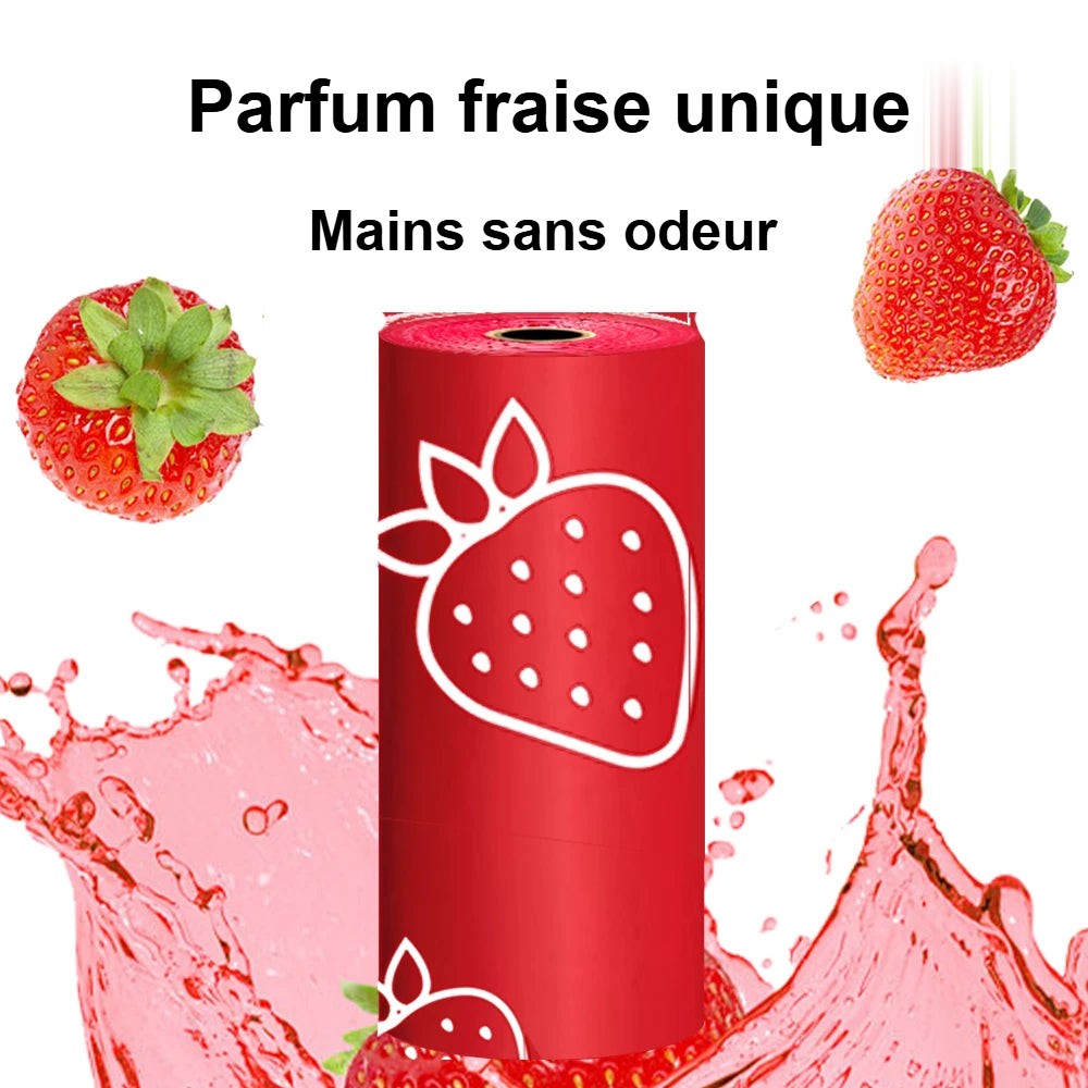 Sacs à crottes parfum fraise