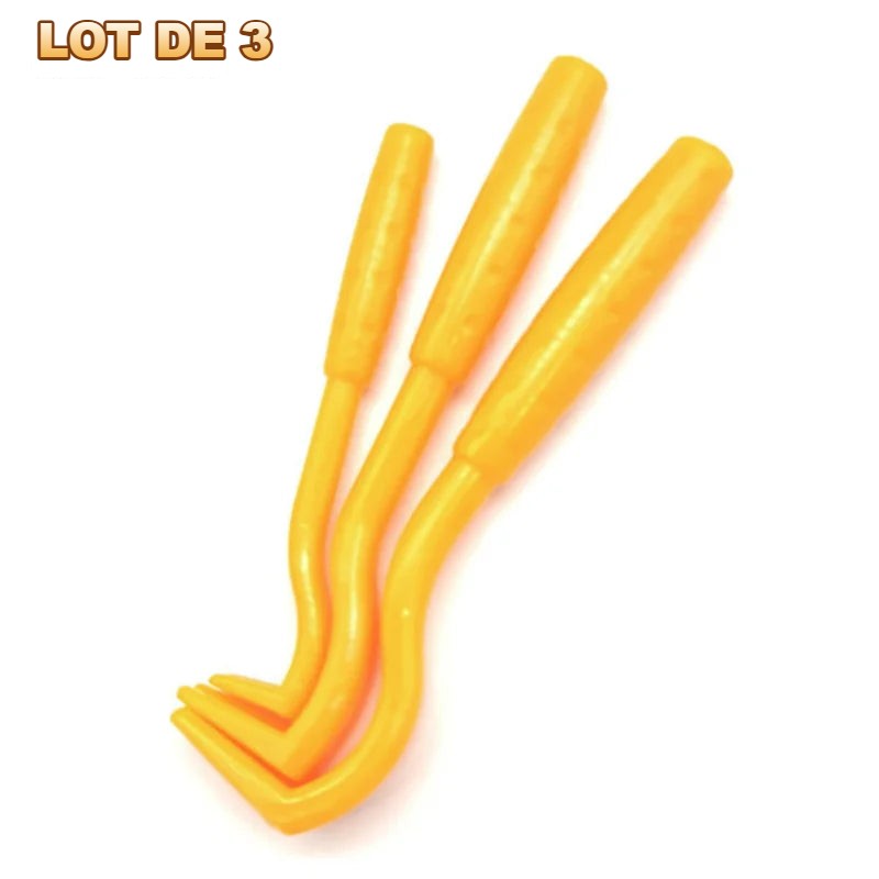 Lot de 3 crochets tire-tiques orange