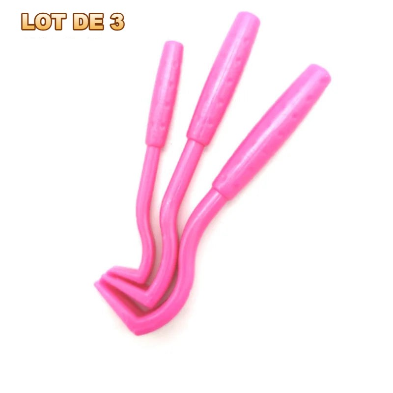 Lot de 3 crochets tire-tiques roses