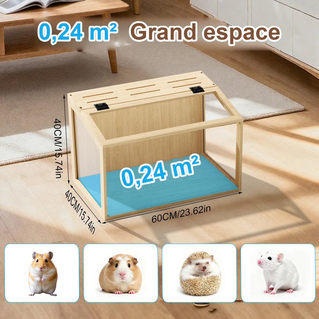 Cage pour hamster : grand espace de 0,24 m²