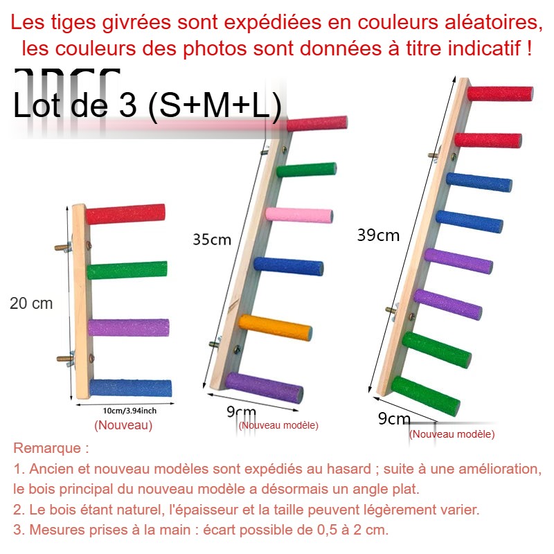 Échelles pour oiseaux – lot de 3