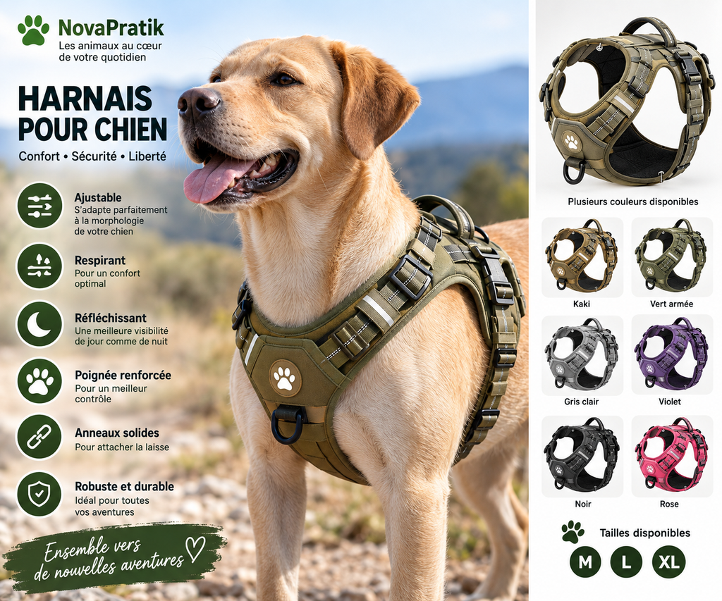 Harnais pour chien NovaPratik - confort et sécurité