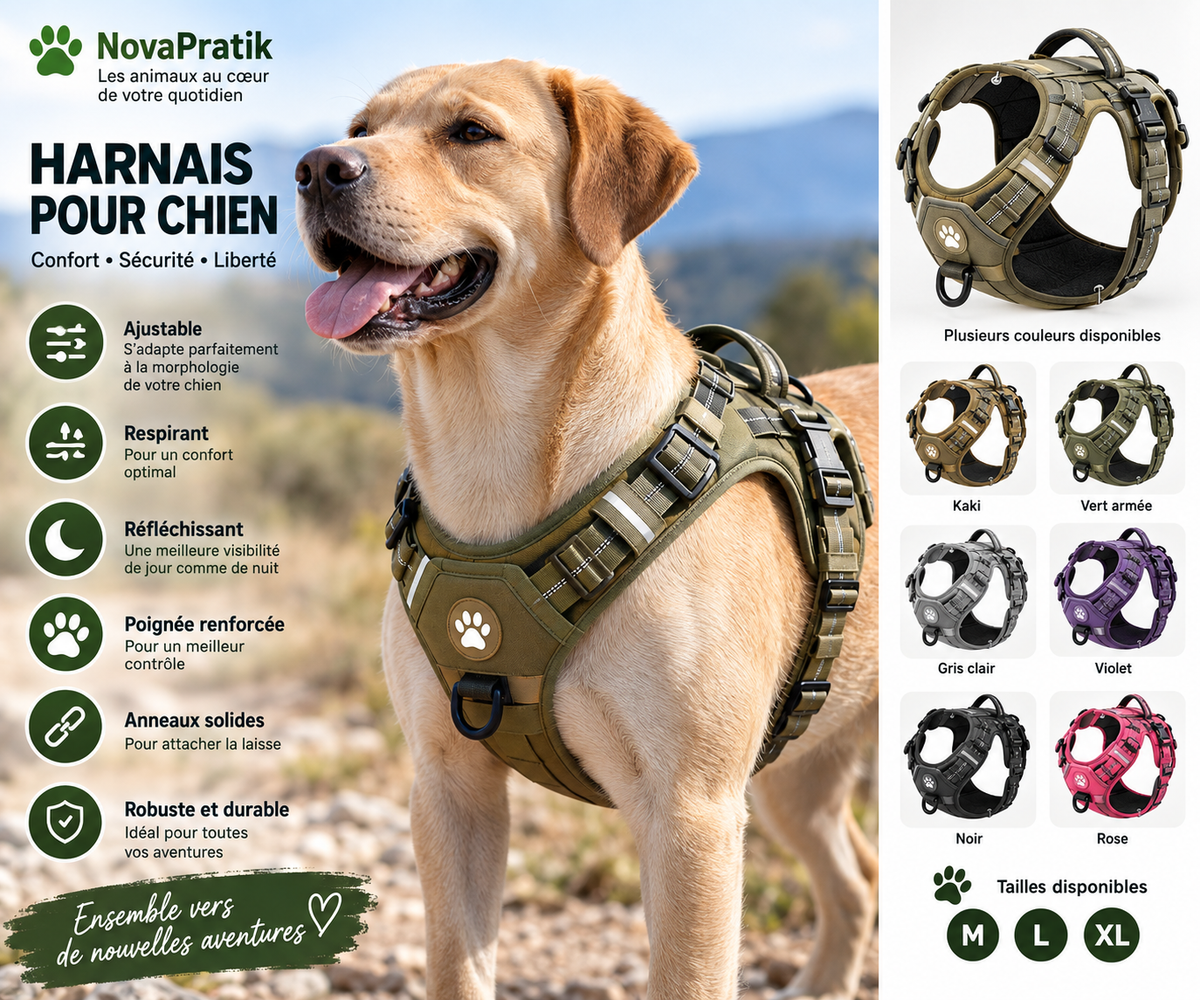 Harnais pour chien NovaPratik - confort et sécurité